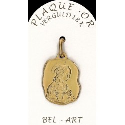 Médaille plaqué-or 23 x 18 mm
