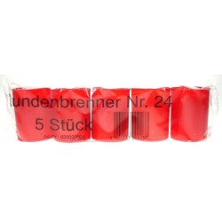 Set of 5 candles 24H  RED