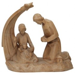 Holy family 19 Cm stained