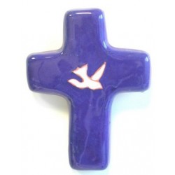 Ceramic Cross  11 x 8 cm  Blue