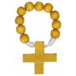 Rosary on cord  Yellow Wood
