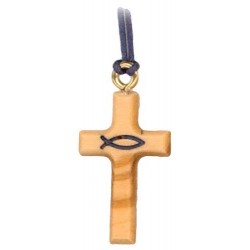 Cross on cord  30 mm  Olive...