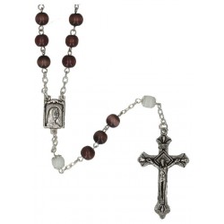 Glass rosary 6mm  Brown /...