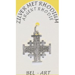 Rhodium Silver Cross...
