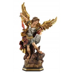 St Michael statue in wood...
