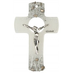 Wall cross silver color in...
