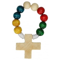 Rosary on cord  Wood...