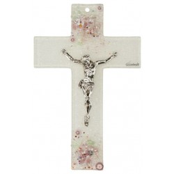 Wall cross white and pink...