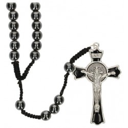 Rosary on cord Hematite