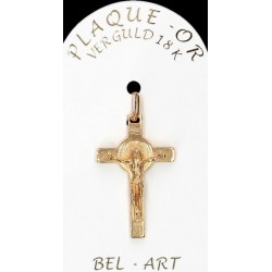 Croix Plaqué-Or St Benoît -...