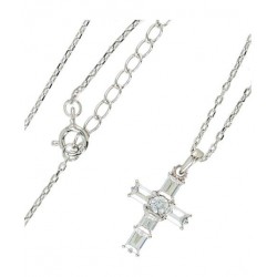 Zilver halsketting met kruis
