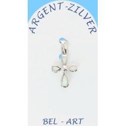 White opal silver cross 15...