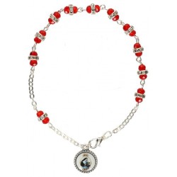 Armband Kristal rood -...