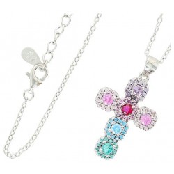 Cross in rhodium silver and...