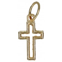 Cross  15 mm  golden metal