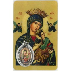 Card with prayer and medal...