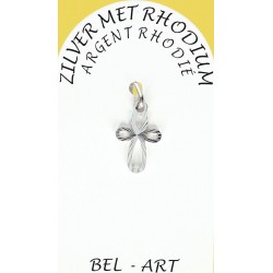 Kruisje Zilver + Rhodium -...