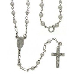 Rosary Silver Rhodium  5 mm...