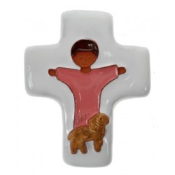 Cross Ceramic 10.5 x 8 Cm Rose
