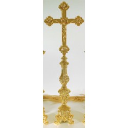 Cross On Base H  75 Cm Golden