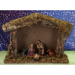 Crèche de Noël : cabane + 5...