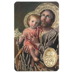 Card with prayer and medal...