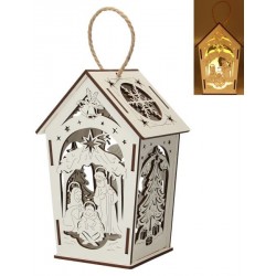 White wood lantern with...