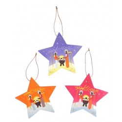 Set 3 stars Sainte Family 9cm