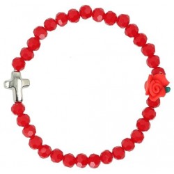 Armband op elastiek Rood +...