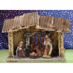 Crèche de Noël : cabane + 5...