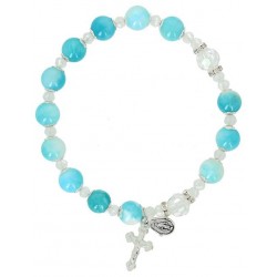 Armband op elastiek Blauw +...
