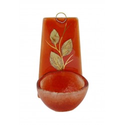 Glass Stoup 10 x 6 cm Orange