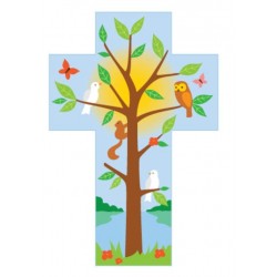 Croix murale 15 cm Arbre de...