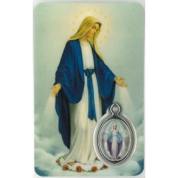 Card with prayer and medal...