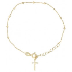 Armband met kruis  verguld