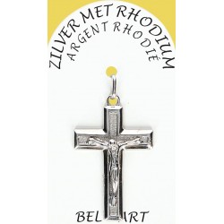 Kruisje Zilver + Rhodium -...
