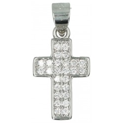 Kruisje zilver met witte...