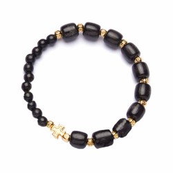 Armband op elastiek Hout zwart