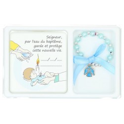 Set armband blauw op elast...