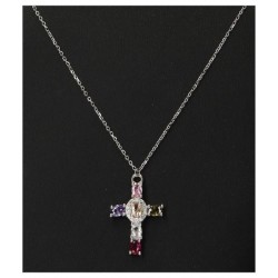 Croix en argent rhodié avec...