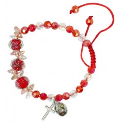 Bracelet on cord red  St. Rita