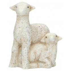 Schaap met lam - 11 cm - Wit
