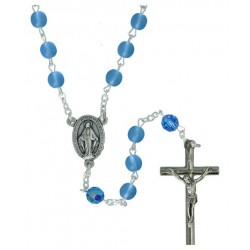 Chapelet Verre Bleu mat