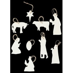 Hanging nativity in white...