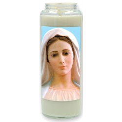 Noveenkaars in glas / wit /...