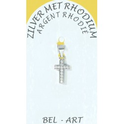 Croix Argent avec zircons -...