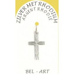 Kruisje Zilver + Rhodium -...