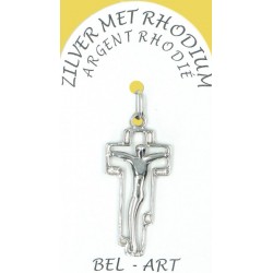 Kruisje Zilver + Rhodium -...
