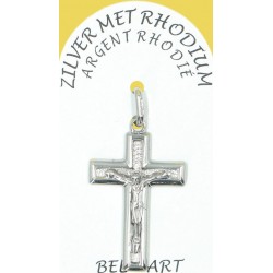 Kruisje Zilver + Rhodium -...
