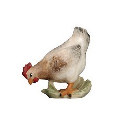 Poule qui picore  : crèche...